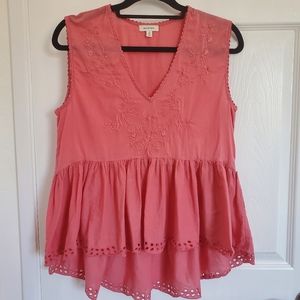 Max Studio, pink blouse, small, embroidered